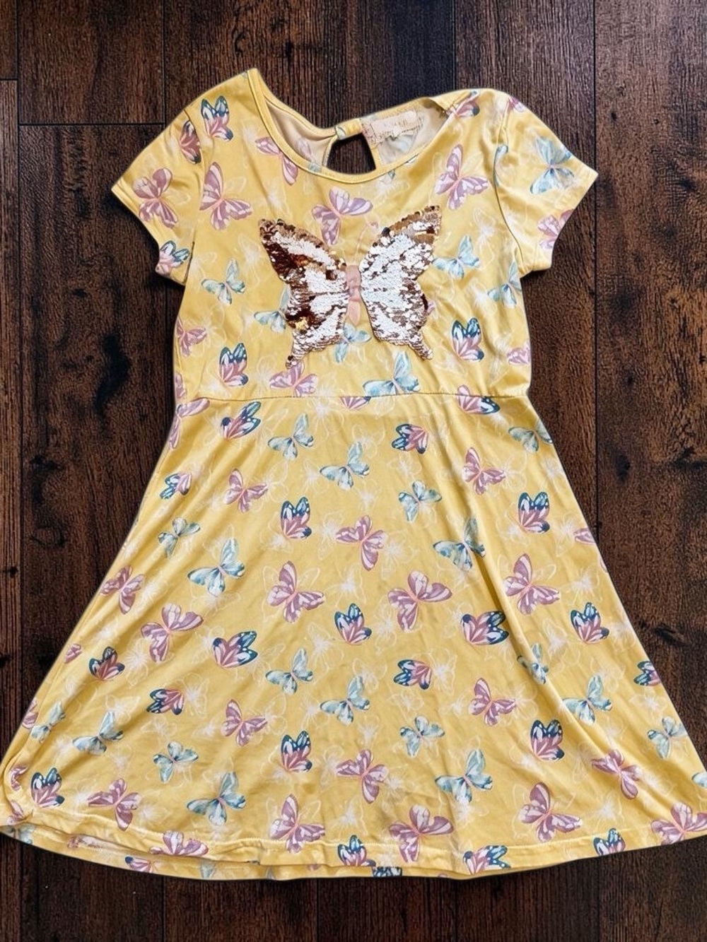 Butterfly Casual Dress in Yellow and Orange With Gold Butterfly Dress by Btween
